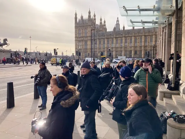 Photographers outside of Portcullis House