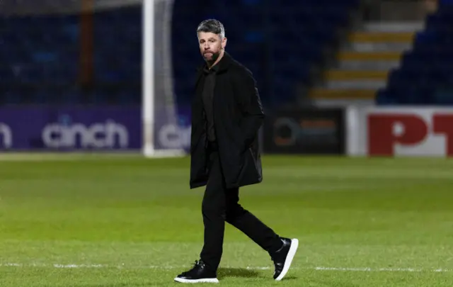 St Mirren Manager Stephen Robinson  pre-match during a cinch Premiership match between Ross County and St Mirren at the Global Energy Stadium