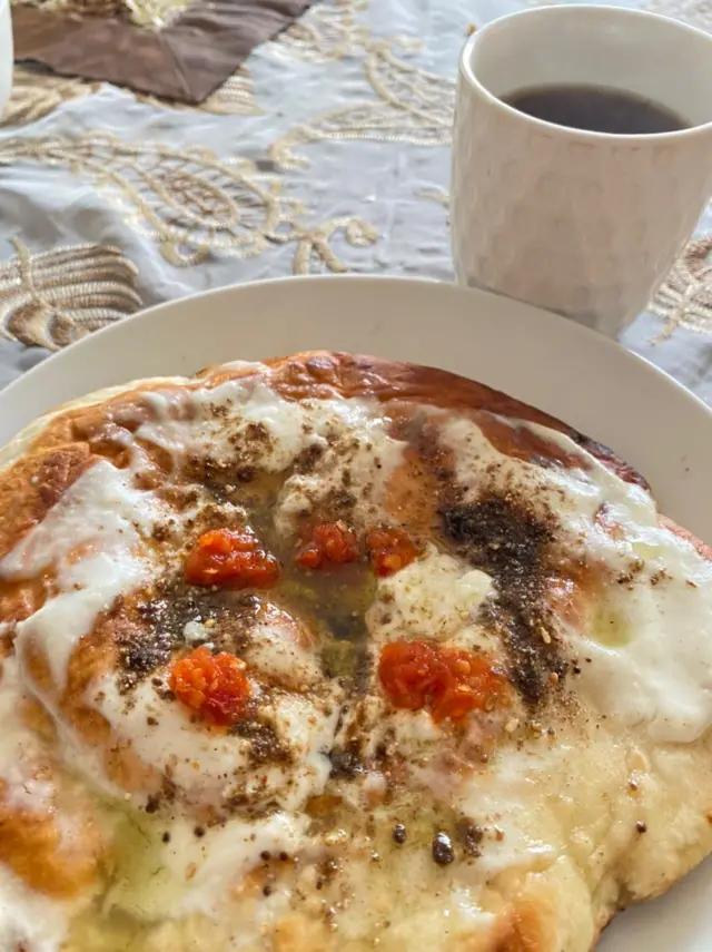 image of breakfast of cheese, bread and herbs