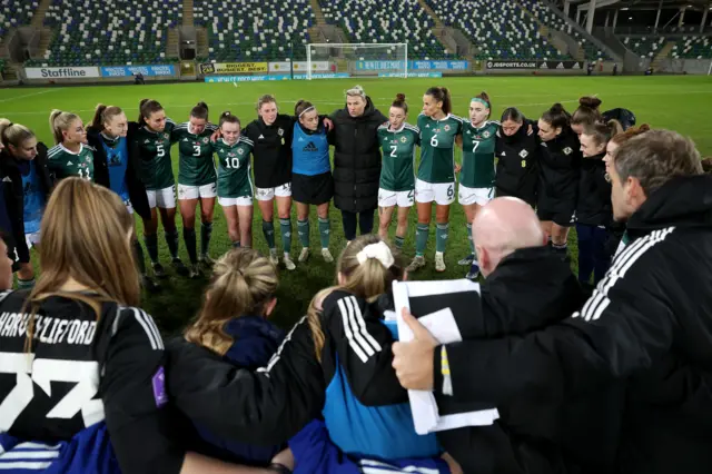 Northern Ireland players at full-time