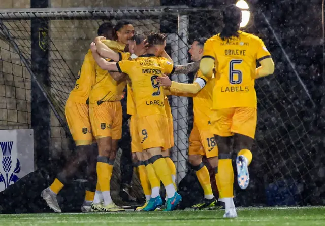 Livingston celebrate going 1-0 up over Motherwell