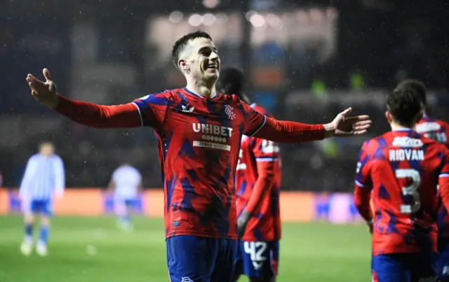 Tom Lawrence scored the winning goal as Rangers came from behind in rainy Ayrshire