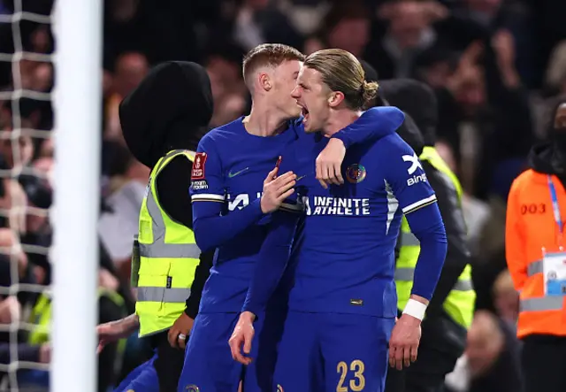 Conor Gallagher of Chelsea FC celebrates