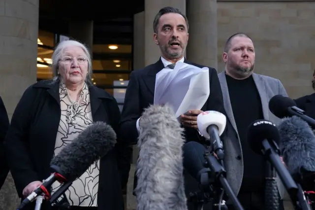 Aamer Anwar with Emma's mother and brother