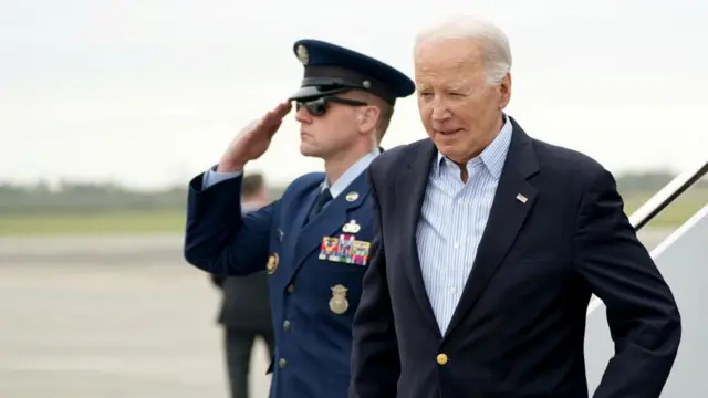 U.S. President Joe Biden arrives at the southern border city of Brownsville, Texas, U.S., February 29, 2024.