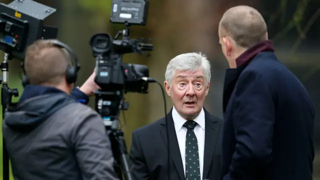 Tony Lloyd, then Manchester's interim-mayor and police and crime commissioner, speaks to reports in 2016