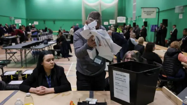 Ballots being counted