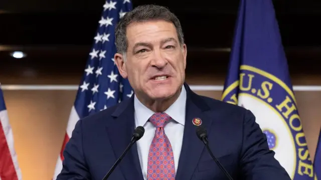 US House Homeland Security Committee Chairman Mark Green speaks on the impeachment of US Secretary of Homeland Security Alejandro Mayorkas during a news conference on Capitol Hill in Washington, DC, USA, 14 February 2024.