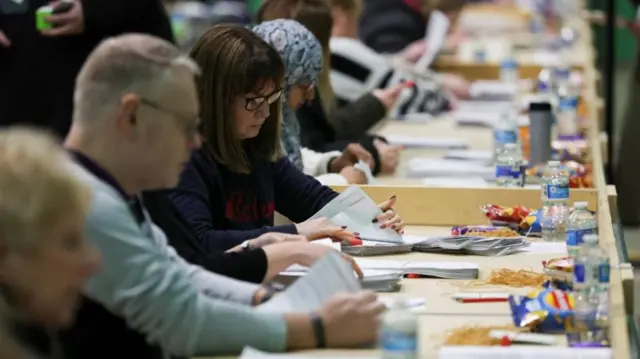 Ballots being counted