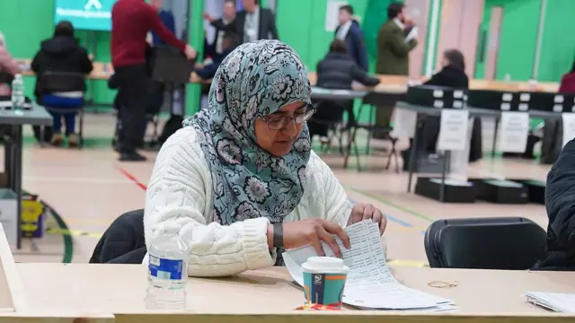 Votes being counted at Rochdale Leisure Centre