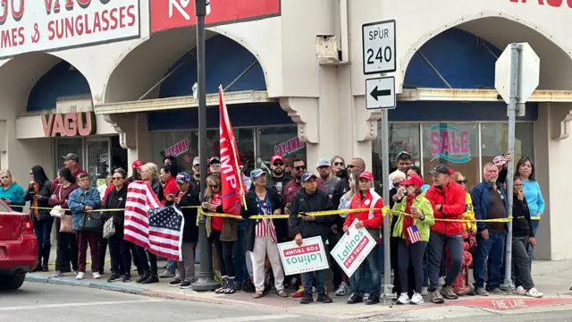 Trump supporters gather at the intersection