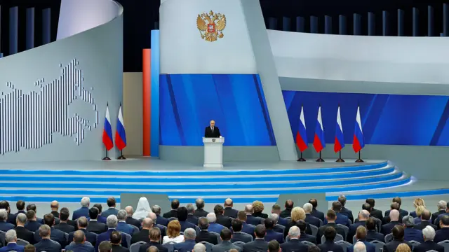 Russian President Vladimir Putin delivers his annual address