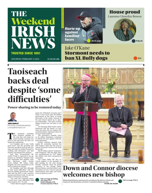 Irish News front page