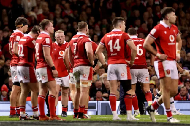 Wales players look dejected