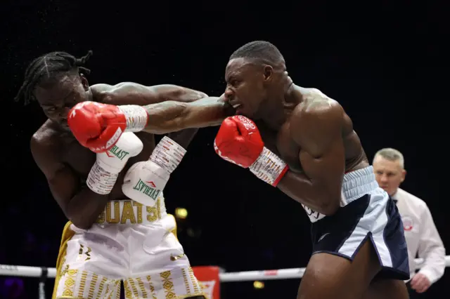 Joshua Buatsi is punched by Dan Azeez