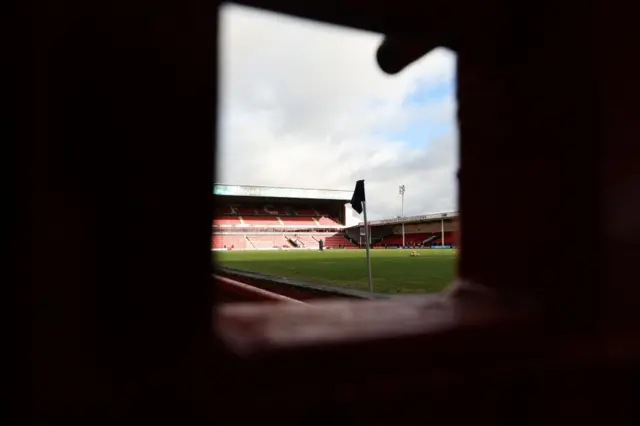 General view inside the stadium during the Barclays Women´s Super League match between Aston Villa and Bristol City at Poundland Bescot Stadium on February 03, 2024 in Walsall, England.