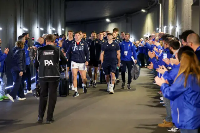 Italy arriving at the stadium