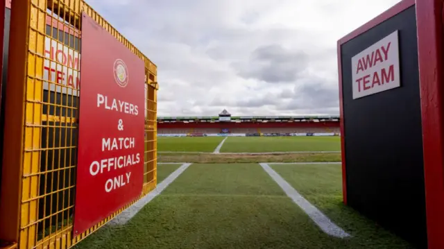 Entrance to the pitch at Stevenage