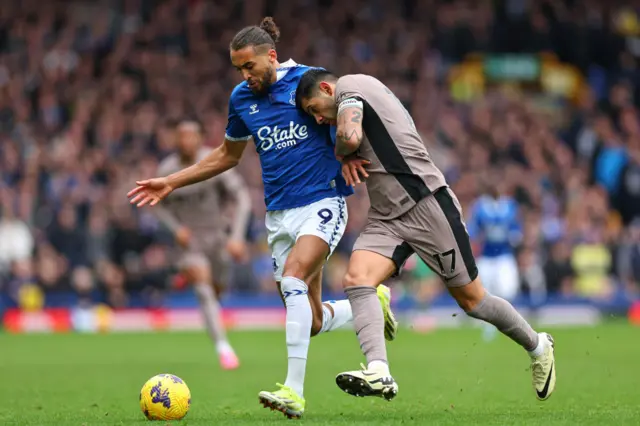 Dominic Calvert-Lewin and Cristian Romero