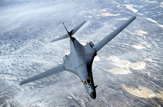 A file photo from 2001 of a US Air Force B1 bomber.