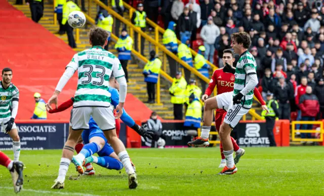 Paulo Bernardo has a shot for Celtic against Aberdeen