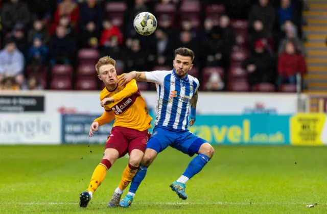 Motherwell's Georgie Gent with Kilmarnock's Daniel Armstrong