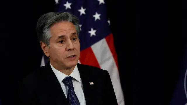 US Secretary of State Antony Blinken speaks during a press conference in January