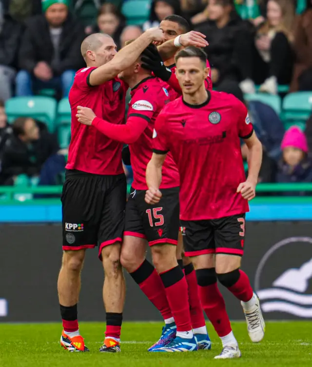 St Mirren players celebrating