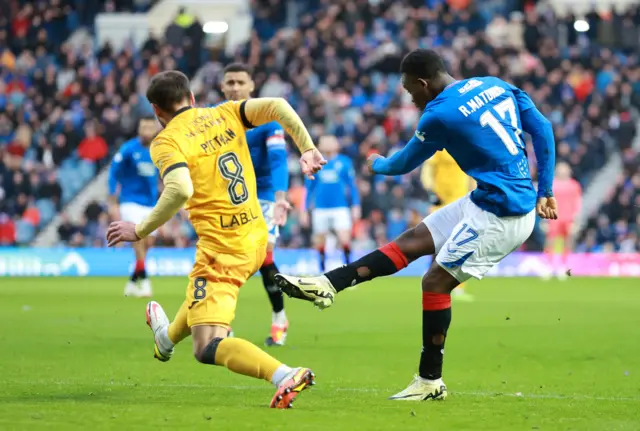 Rabbi Matondo scores for Rangers against Livingston