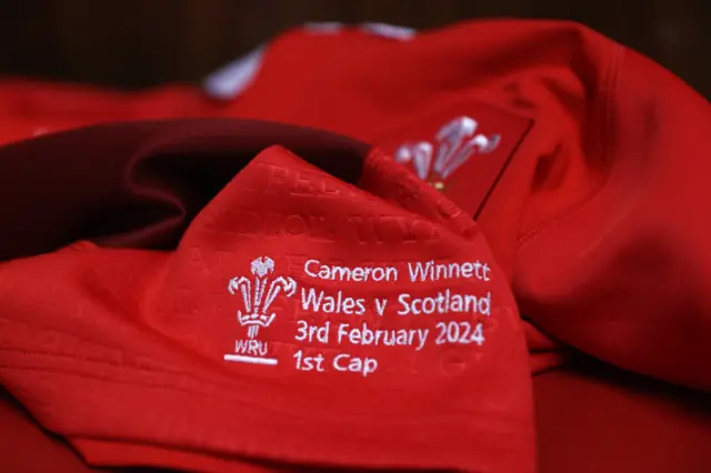 Cameron Winnett's debut Wales shirt