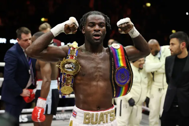 Joshua Buatsi with the belts