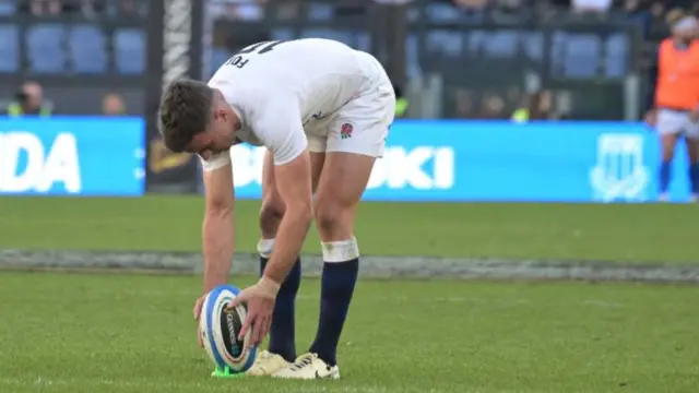 George Ford preparing to kick