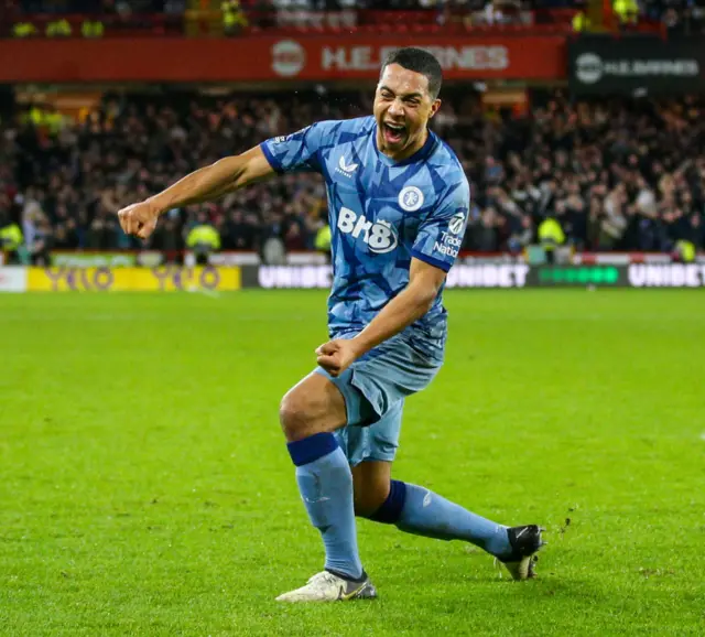 Youri Tielemans celebrates scoring