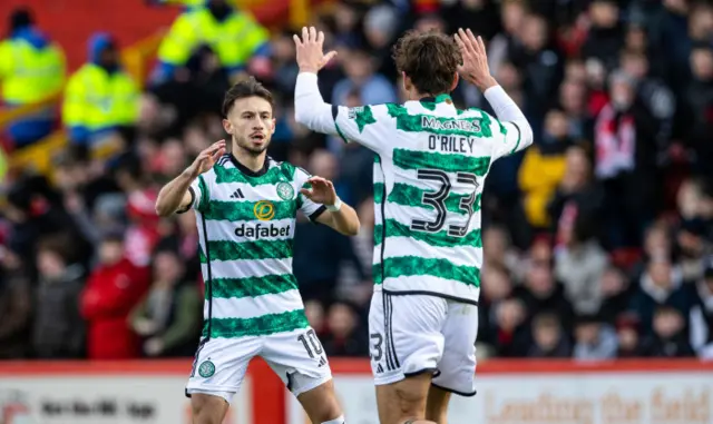 Celtic players celebrating