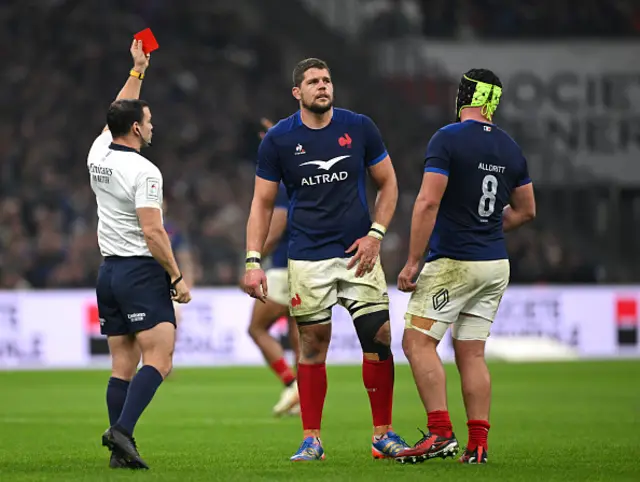 Paul Willemse is shown a red card