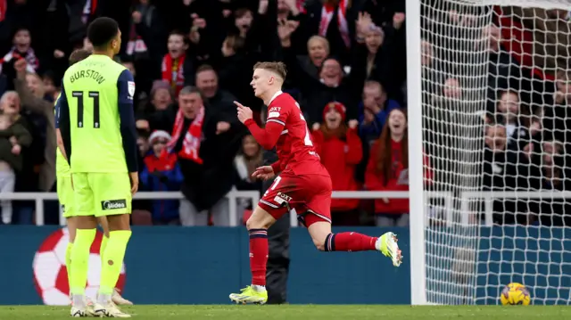 Marcus Forss celebrates scoring for Middlesbrough