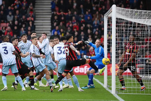 Justin Kluivert of AFC Bournemouth scores