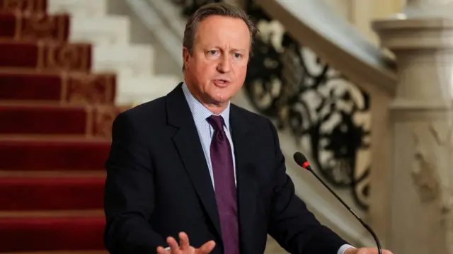 Foreign Secretary David Cameron hold a press conference