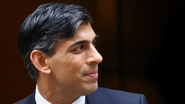 UK Prime Minister Rishi Sunak leaves Downing Street to attend Prime Minister's Questions