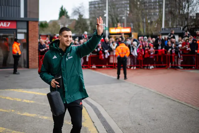 Diogo Dalot of Manchester United arrives