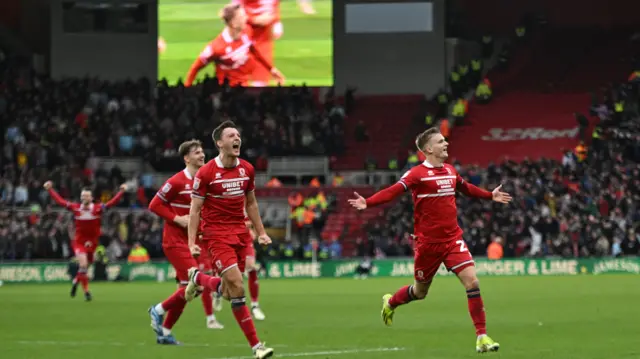 Middlesbrough celebrate scoring