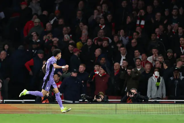 Luis Diaz of Liverpool celebrates