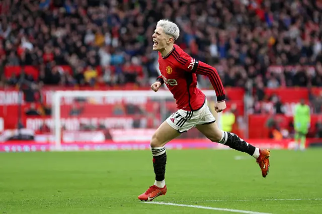 Alejandro Garnacho of Manchester United celebrates