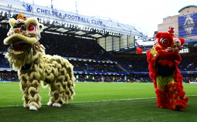 Chinese dragons at Stamford Bridge