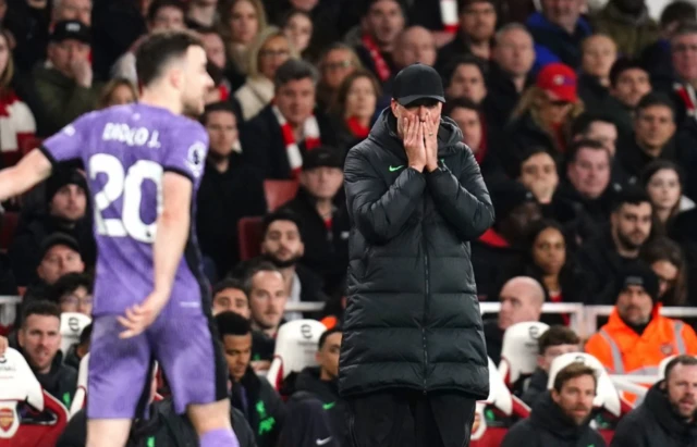 Jurgen Klopp looks on from the touchline