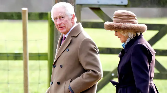 King Charles, pictured at the Sunday service at the Church of St Mary Magdalene on the Sandringham estate in Norfolk yesterday