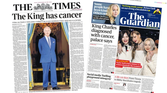 The Times and the Guardian front page