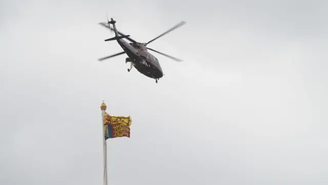 The King's helicopter leaves Buckingham Palace on Tuesday