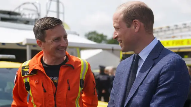 Prince William meeting air ambulance doctor Neil Berry last year