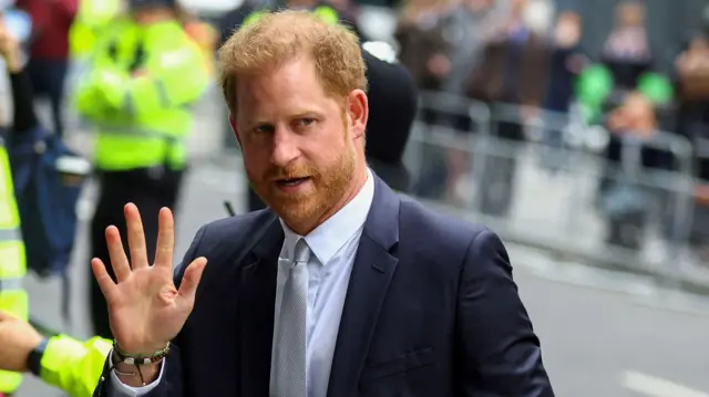 Prince Harry, Duke of Sussex walks outside the Rolls Building of the High Court in London, Britain June 7, 2023